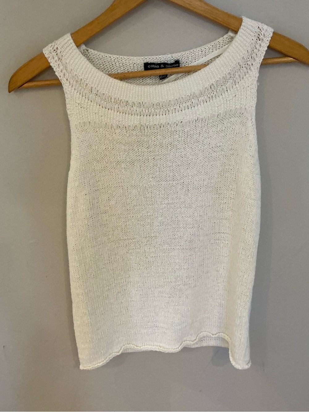 Cable & Gauge Knit Sleeveless Crewneck Tank sweater